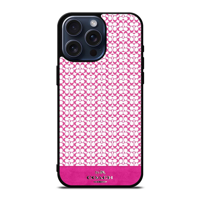 COACH NEW YORK PINK LOGO iPhone 15 Pro Max Case