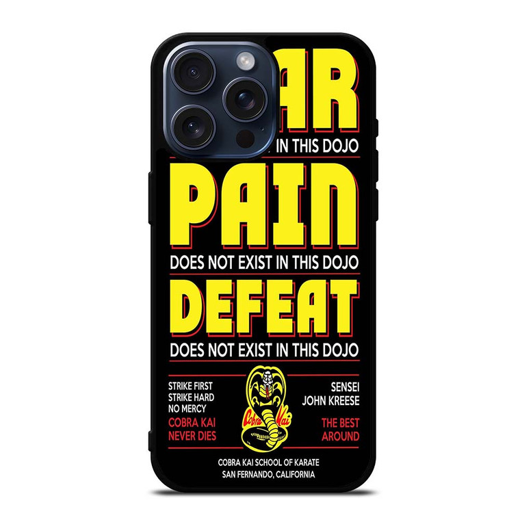 COBRA KAI KARATE QUOTES iPhone 15 Pro Max Case