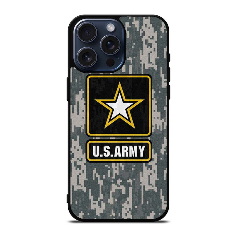 US ARMY ARMY LOGO CAMO PIXEL iPhone 15 Pro Max Case