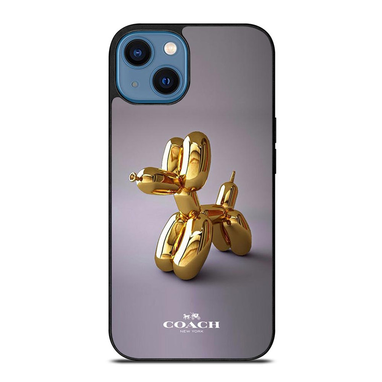 COACH NEW YORK LOGO GOLD DOG BALLOON.jpg iPhone 14 Case