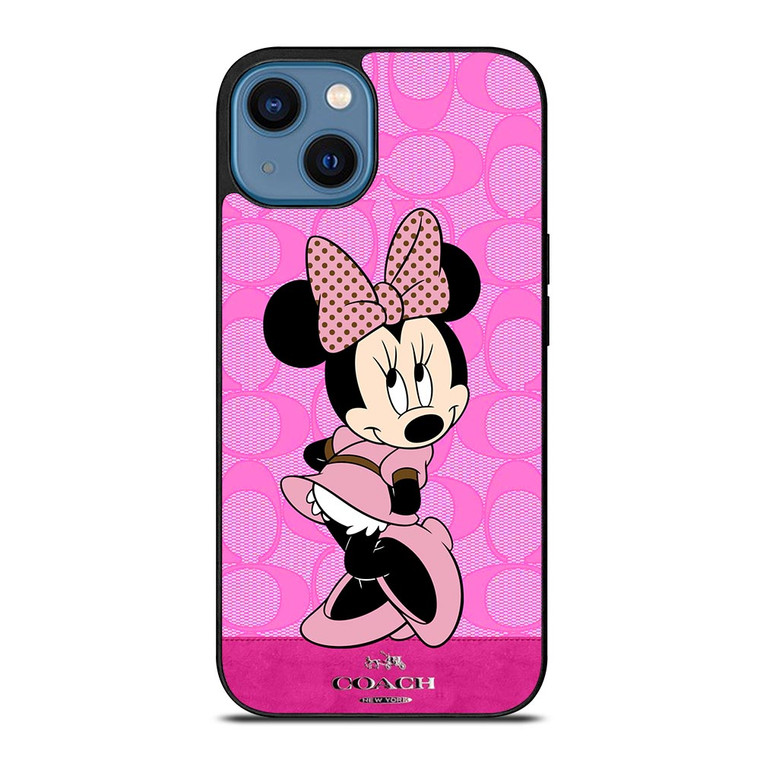 COACH NEW YORK PINK LOGO MINNIE MOUSE DISNEY.jpg iPhone 14 Case