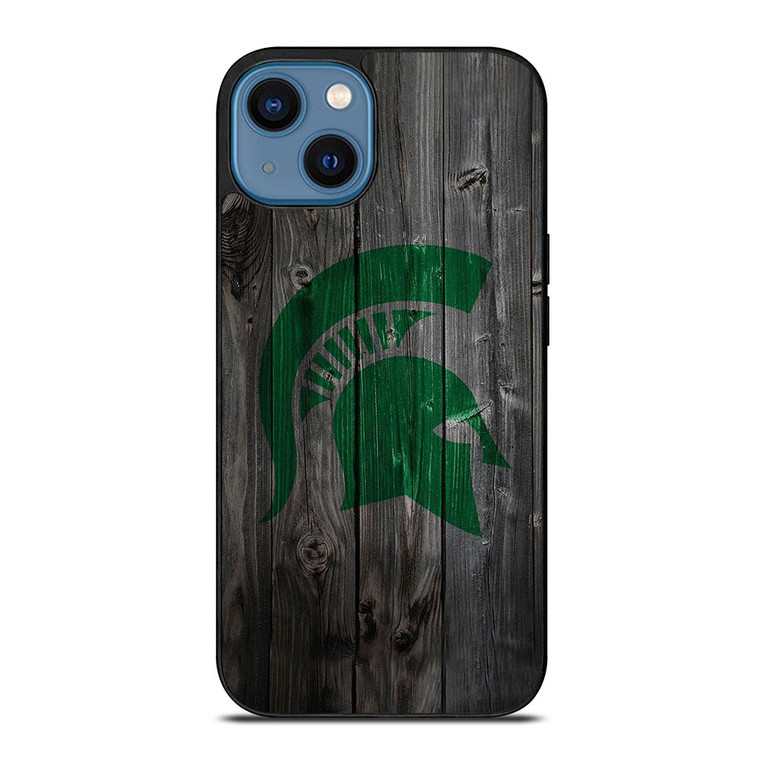 MICHIGAN STATE SPARTANS WOODEN LOGO.jpg iPhone 14 Case