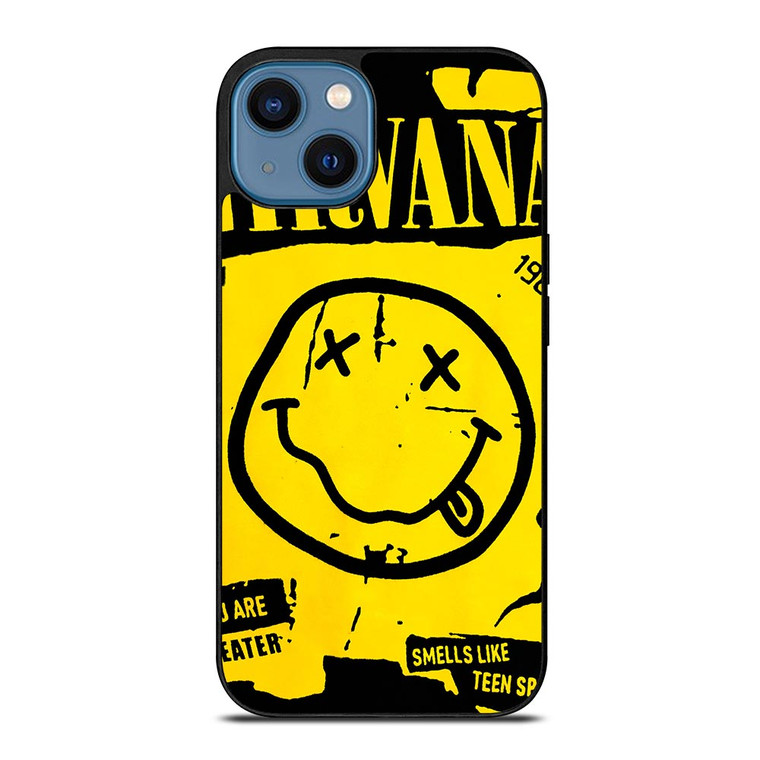 NIRVANA ROCK BAND SMILEY.jpg iPhone 14 Case