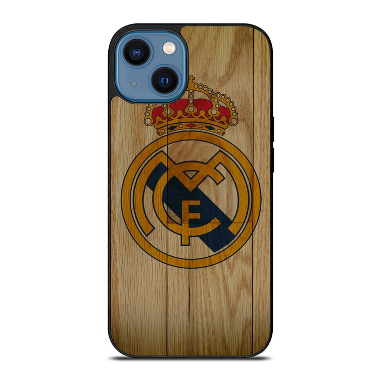 REAL MADRID FC WOODEN.jpg iPhone 14 Case