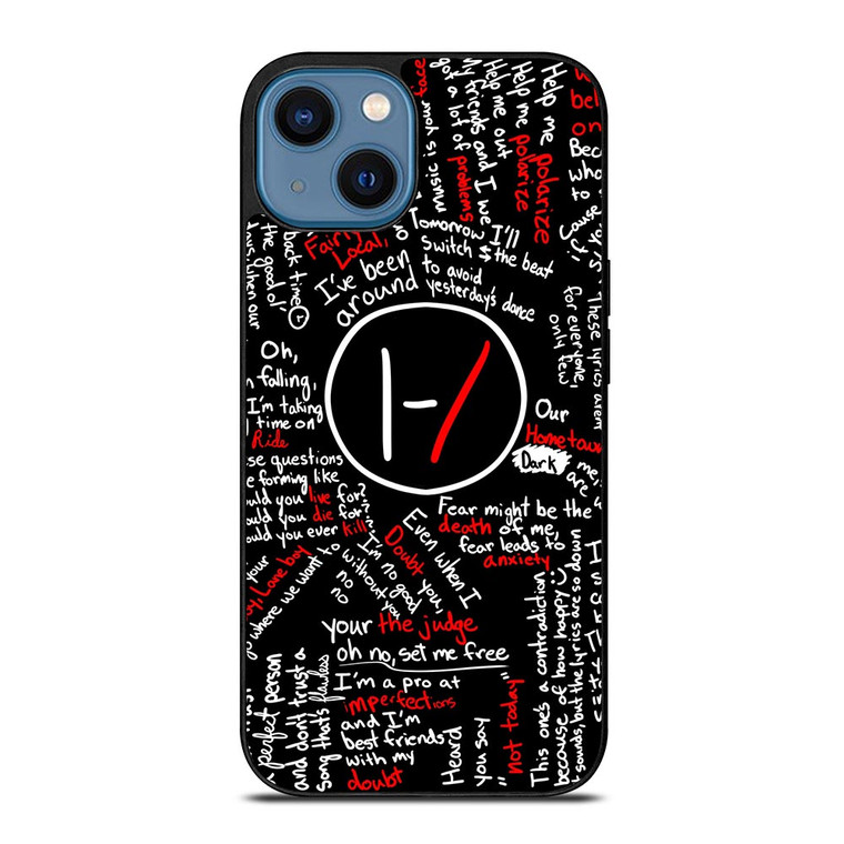 TWENTY ONE PILOTS LYRICS.jpg iPhone 14 Case