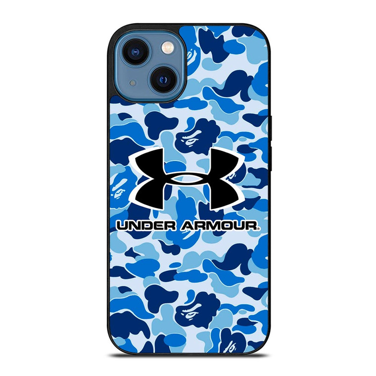 UNDER ARMOUR BLUE CAMO BAPE.jpg iPhone 14 Case
