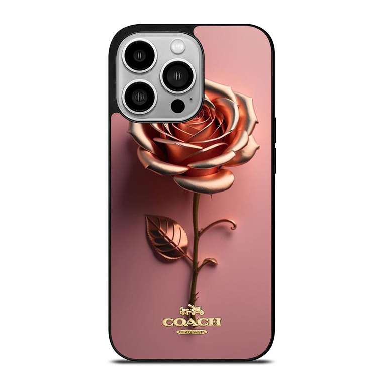 COACH NEW YORK LOGO GOLDEN ROSE iPhone 14 Pro Case