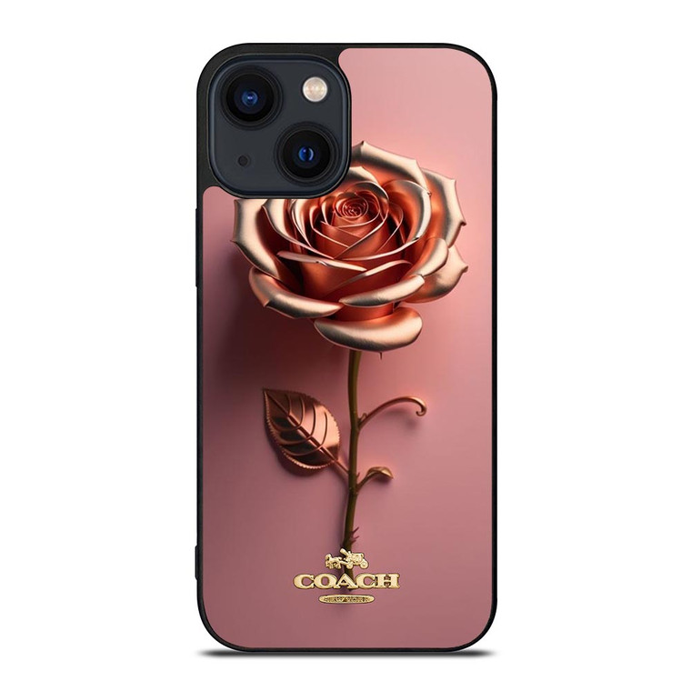 COACH NEW YORK LOGO GOLDEN ROSE iPhone 14 Plus Case