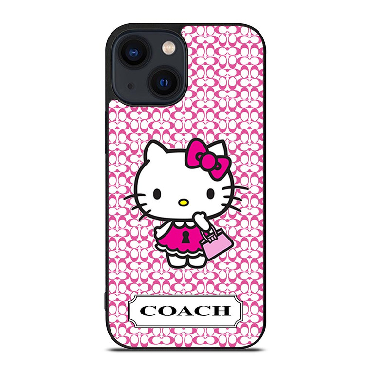 COACH NEW YORK LOGO PATTERN HELLO KITTY iPhone 14 Plus Case