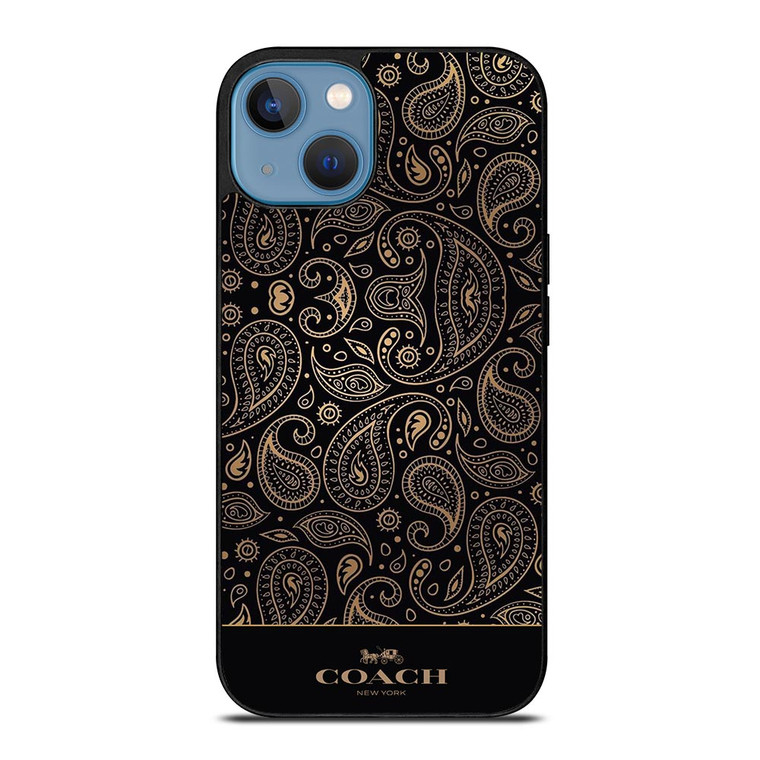 COACH NEW YORK LOGO BATIK BLACK PATTERN iPhone 13 Case