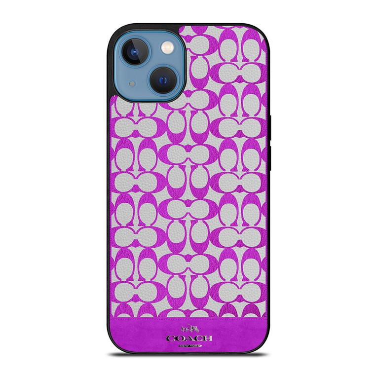 COACH NEW YORK LOGO PATTERN PURPLE EMBLEM iPhone 13 Case