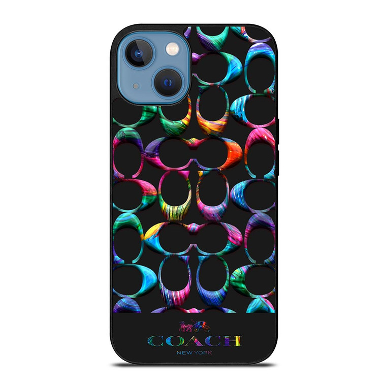COACH NEW YORK LOGO RAINBOW iPhone 13 Case