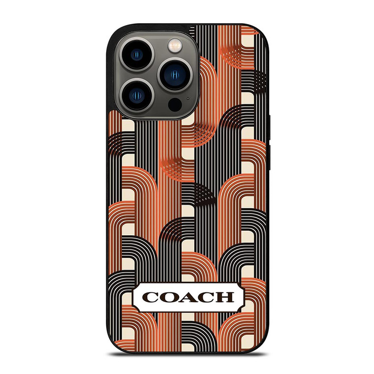 COACH NEW YORK LOGO BLACK BROWN PATTERN iPhone 13 Pro Case