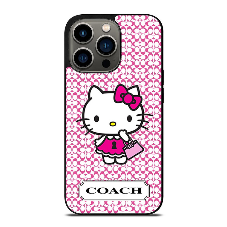 COACH NEW YORK LOGO PATTERN HELLO KITTY iPhone 13 Pro Case