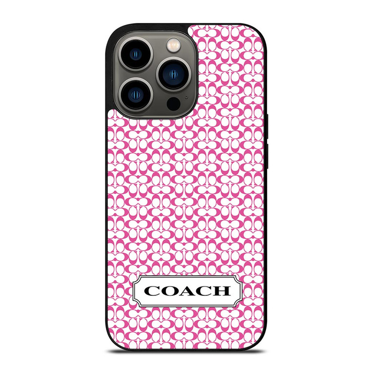COACH NEW YORK LOGO PATTERN PINK iPhone 13 Pro Case
