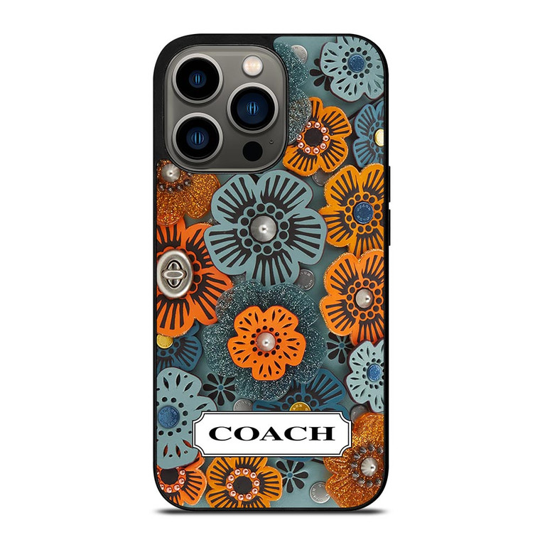 COACH NEW YORK LOGO TEA ROSE PATTERN iPhone 13 Pro Case