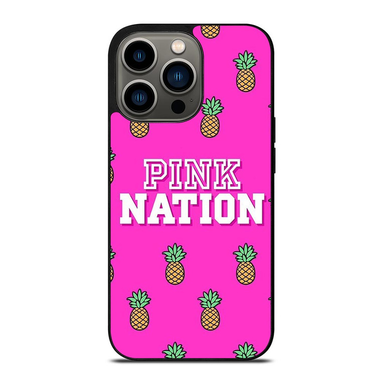 PINK NATION VICTORIA'S SECRET LOGO PINEAPPLE iPhone 13 Pro Case