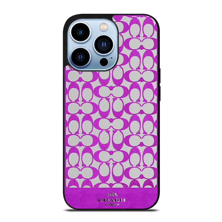 COACH NEW YORK LOGO PATTERN PURPLE EMBLEM iPhone 13 Pro Max Case