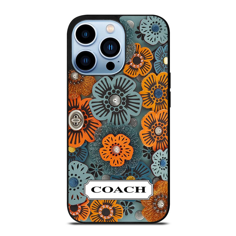 COACH NEW YORK LOGO TEA ROSE PATTERN iPhone 13 Pro Max Case