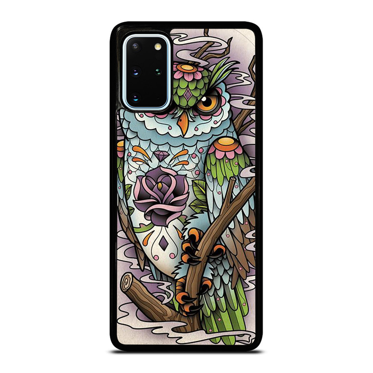 SUGAR SKULL OWL TATTO LOGO Samsung Galaxy S20 Plus Case