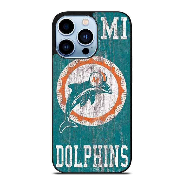 MIAMI DOLPHINS WOODEN LOGO iPhone 13 Pro Max Case