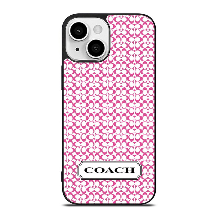 COACH NEW YORK LOGO PATTERN PINK  iPhone 13 Mini Case