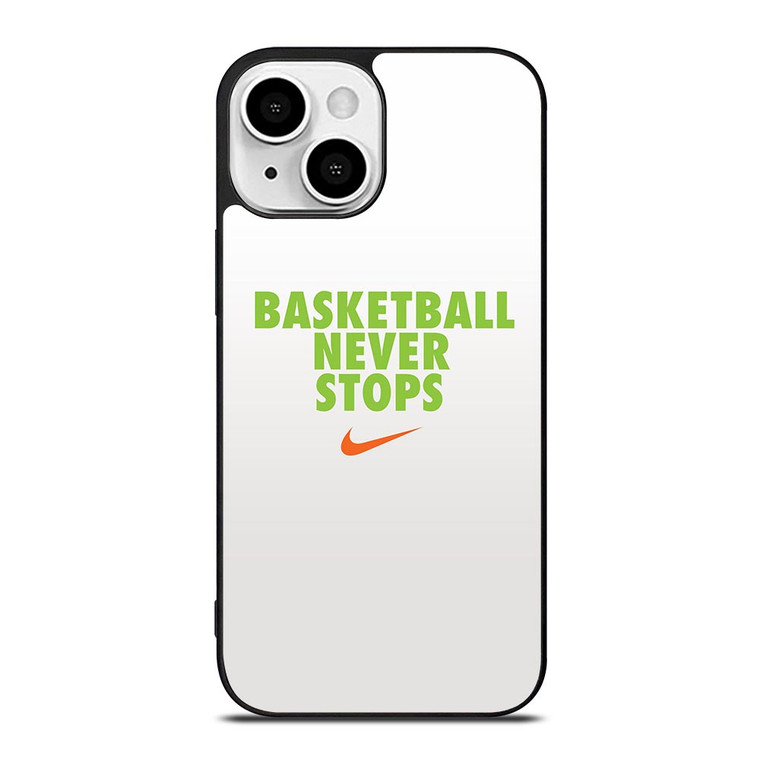 BASKETBALL NEVER STOPS GREEN iPhone 13 Mini Case