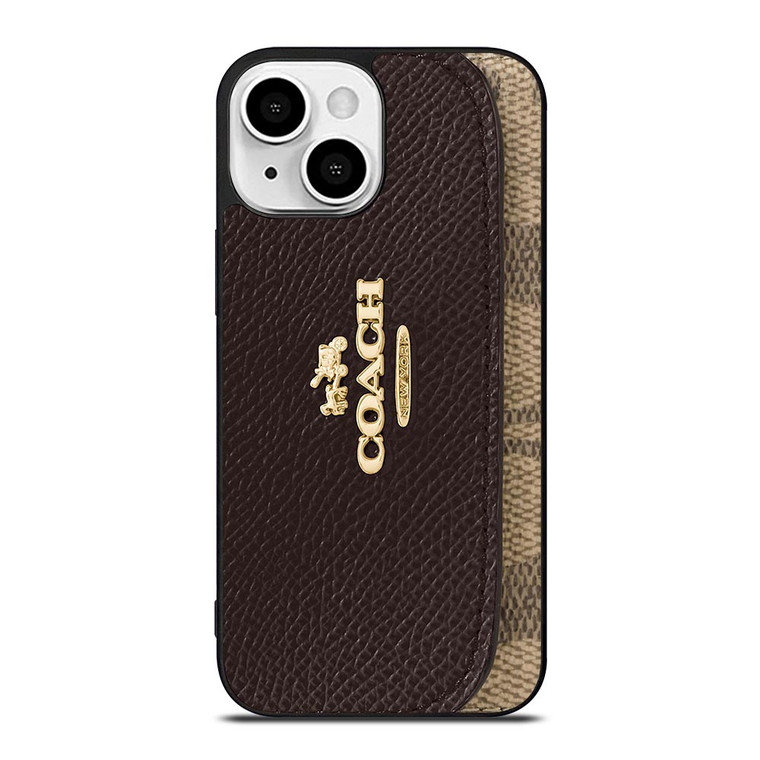 COACH NEW YORK LOGO BROWN WALLET iPhone 13 Mini Case