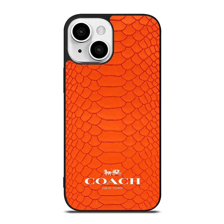 COACH NEW YORK LOGO ORANGE SNAKE iPhone 13 Mini Case