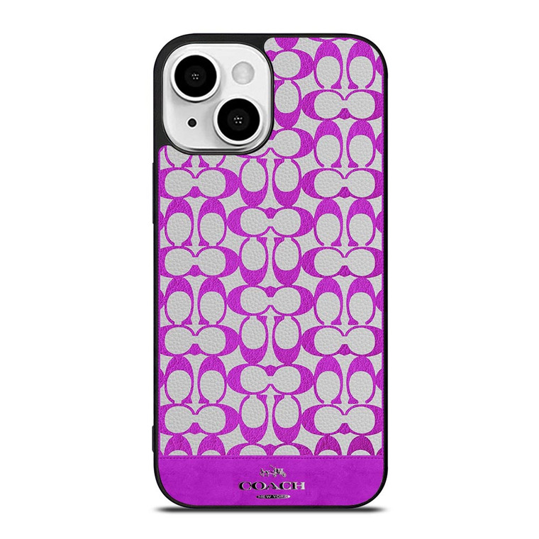 COACH NEW YORK LOGO PATTERN PURPLE EMBLEM iPhone 13 Mini Case