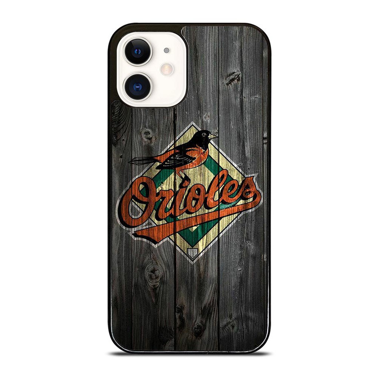 BALTIMORE ORIOLES LOGO BASEBALL TEAM WOODEN ICON iPhone 12 Case