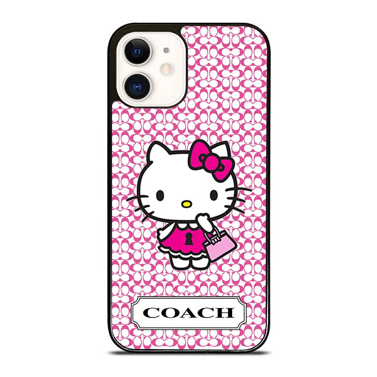 COACH NEW YORK LOGO PATTERN HELLO KITTY iPhone 12 Case