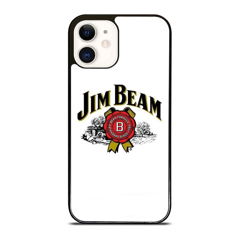 JIM BEAM WHISKEY LOGO WHITE iPhone 12 Case