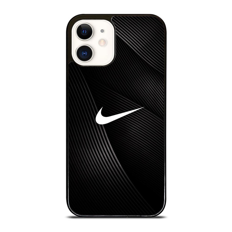 NIKE LOGO BLACK ABSTRACT LINE iPhone 12 Case