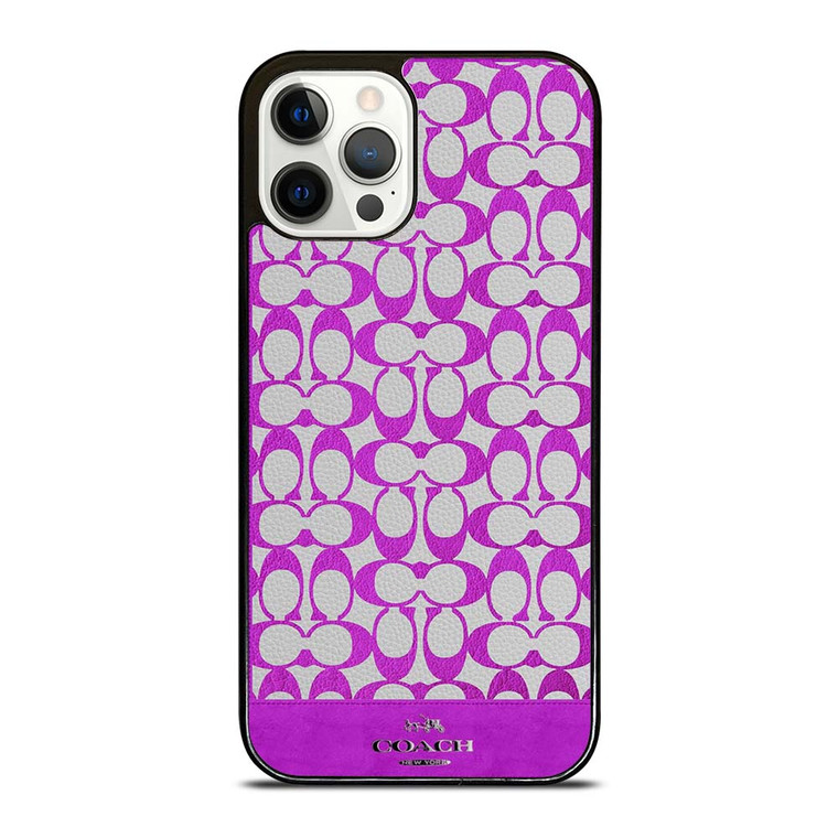 COACH NEW YORK LOGO PATTERN PURPLE EMBLEM iPhone 12 Pro Case