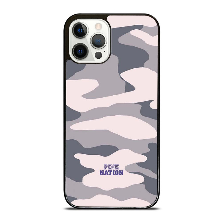 PINK NATION VICTORIA'S SECRET LOGO CAMO iPhone 12 Pro Case