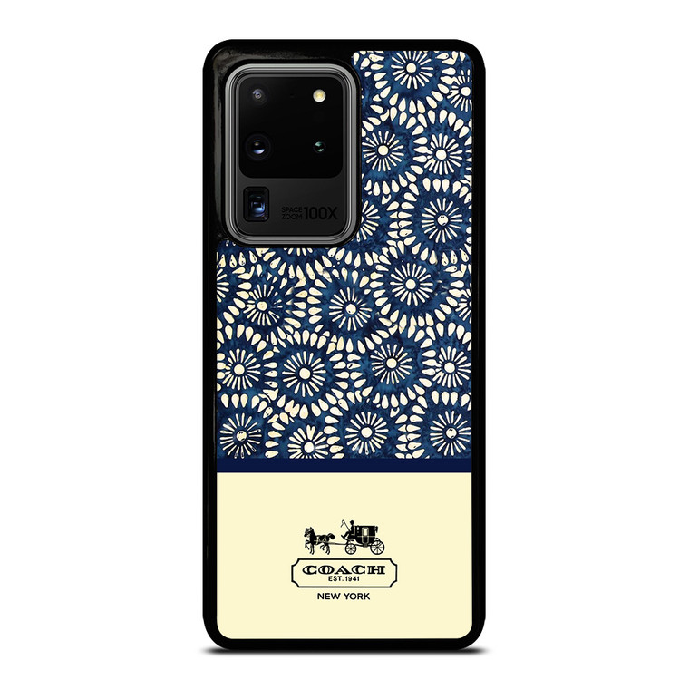 COACH NEW YORK BLUE FLORAL BATIK Samsung Galaxy S20 Ultra  Case