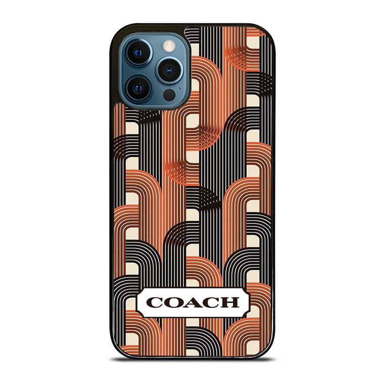 COACH NEW YORK LOGO BLACK BROWN PATTERN iPhone 12 Pro Max Case