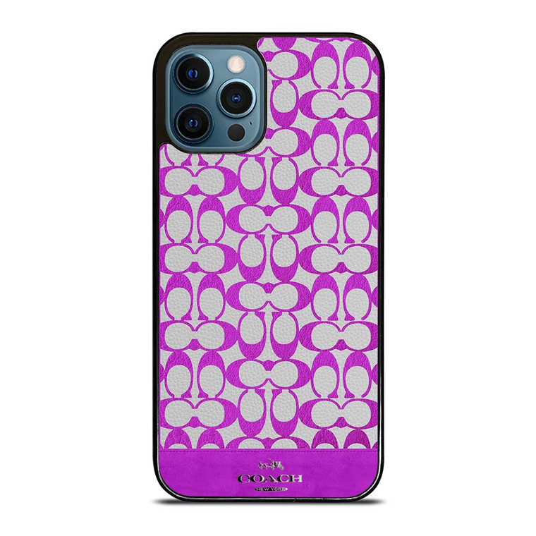 COACH NEW YORK LOGO PATTERN PURPLE EMBLEM iPhone 12 Pro Max Case