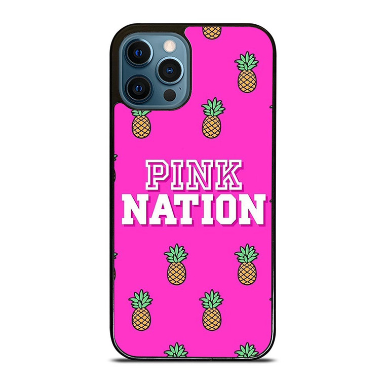 PINK NATION VICTORIA'S SECRET LOGO PINEAPPLE iPhone 12 Pro Max Case