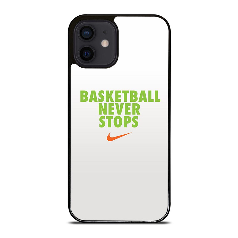 BASKETBALL NEVER STOPS GREEN iPhone 12 Mini Case