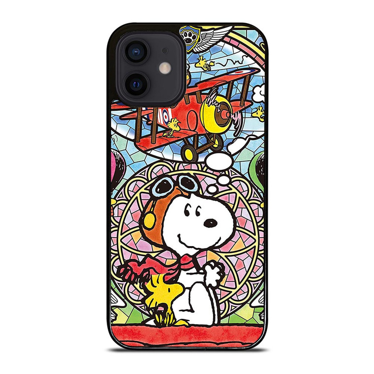 SNOOPY THE PEANUTS GLASS ART iPhone 12 Mini Case