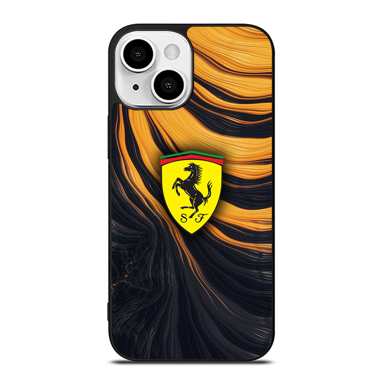 FERRARI LOGO YELLOW LIQUID iPhone 13 Mini Case