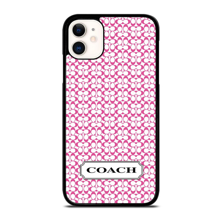 COACH NEW YORK LOGO PATTERN PINK iPhone 11 Case