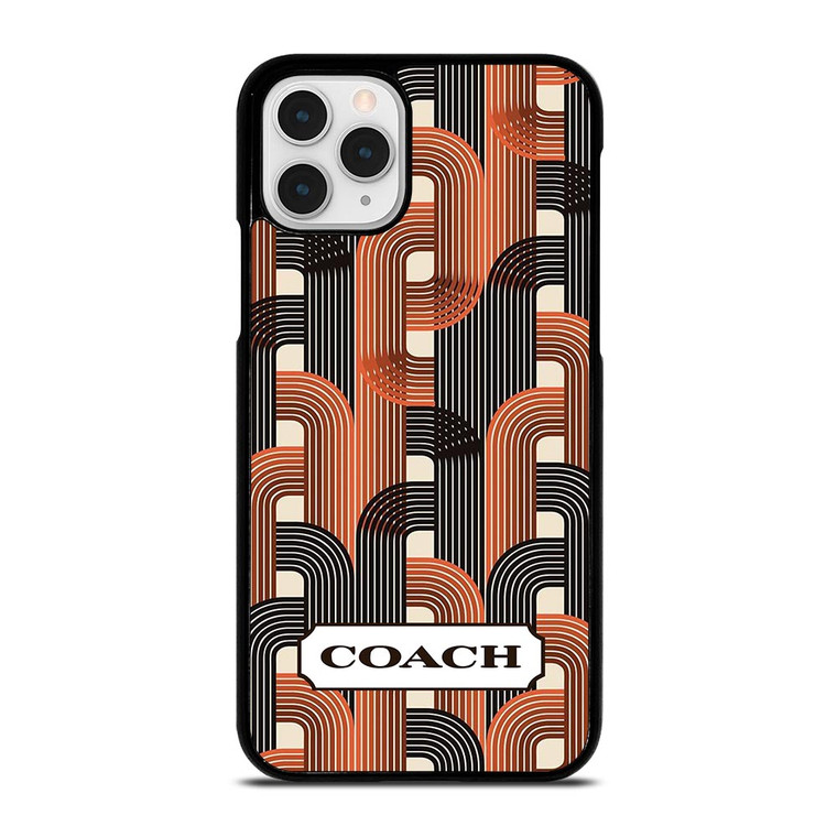 COACH NEW YORK LOGO BLACK BROWN PATTERN iPhone 11 Pro Case
