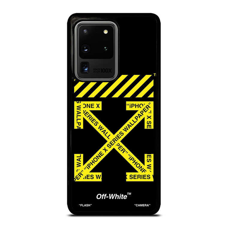 OFF WHITE LOGO YELLOW STRIPE Samsung Galaxy S20 Ultra  Case