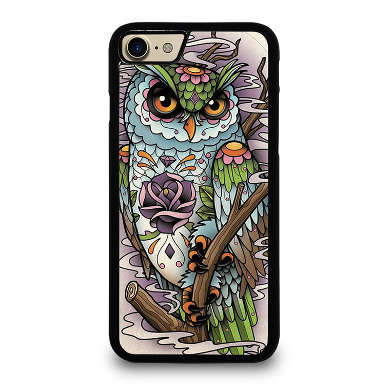 SUGAR SKULL OWL TATTO LOGO iPhone 7 Case