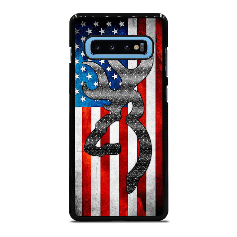 BROWNING CAMO AMERICAN FLAG Samsung Galaxy S10 Plus Case