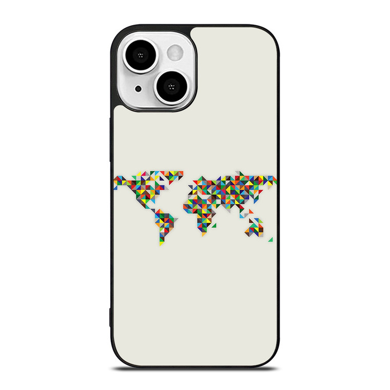 MINIMALISTIC WORLD MAP iPhone 13 Mini Case
