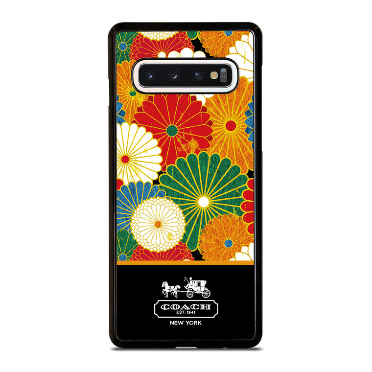 COACH NEW YORK COLORFUL FLORAL LOGO Samsung Galaxy S10 Case